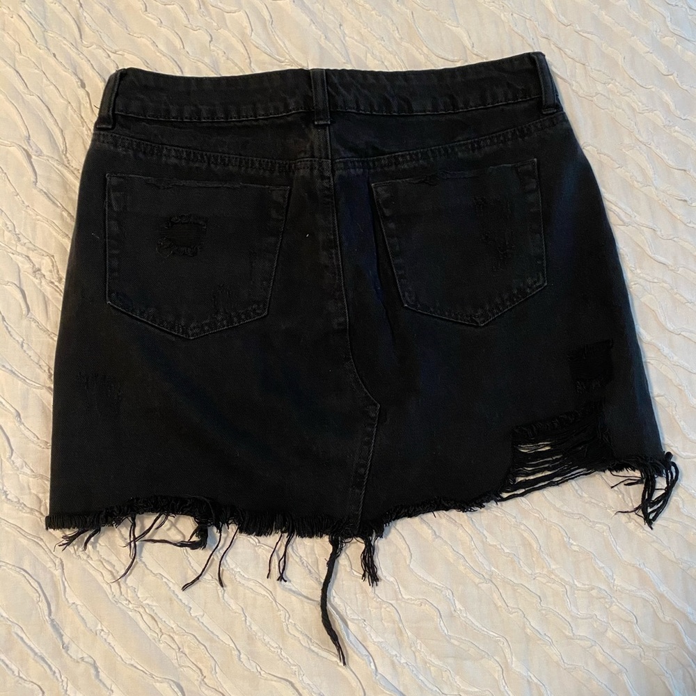 Ripped Black Jean Skirt! - Picture 4 of 7
